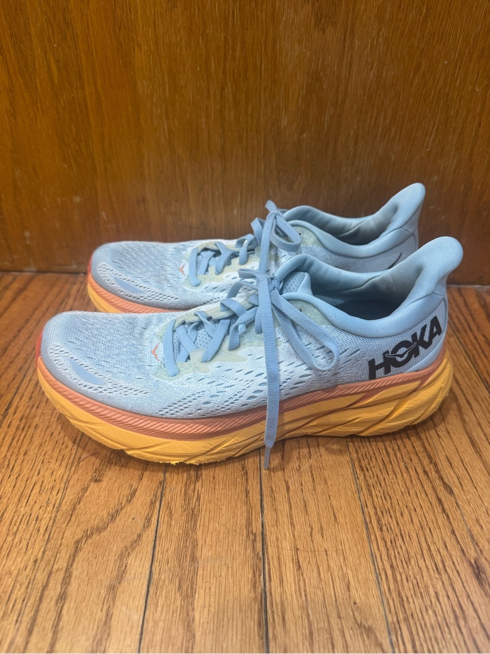 Hoka One One Clifton 8 Women's Light Blue Running Shoes Size 8B